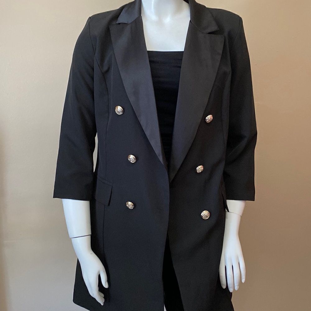 NWT Boohoo Plus Button Tuxedo Dress - Size: UK 20 - Picture 7 of 16